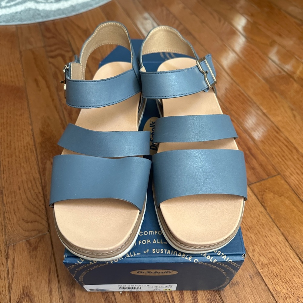 Dr. Scholl's Island Blue Sandals with Cushioned Sole